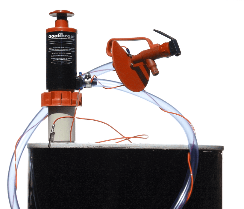 Groundable Drum Pump and Remote tap with Nitrile Seal, 5 foot section of PVC Hose