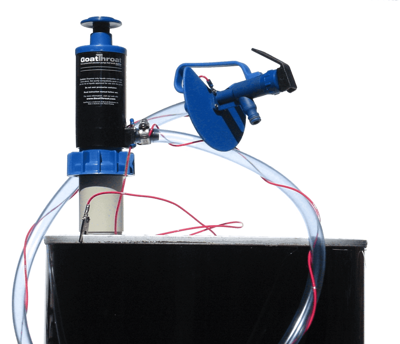 Groundable Drum Pump and Remote tap with Santoprene Seal, PVC Hose, 5 foot section